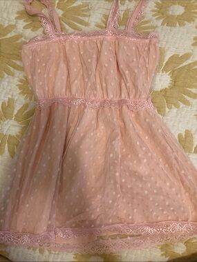 Kawaiicore Pink Polka Dot Lace Camisole Top